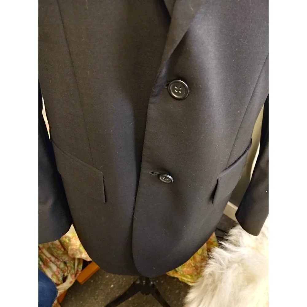 READ Pronto Uomo Platinum Blazer Men 40R 42 Black Wool 2 Button Jacket Coat